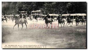 Saumur Postcard Old School & # cavalry 39application military tattoo Resumpti...