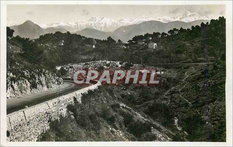 Modern Postcard Tour of the Grande Corniche La Chaine des Alpes view from Bel...