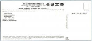 c1970s Shelburne, Nova Scotia, Canada Hamilton House Restaurant Brochure Card 3R