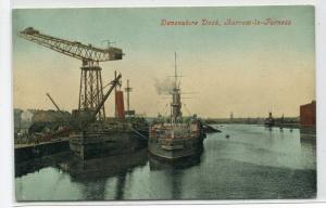 Devonshire Dock British Navy Warship Barrow In Furness Cumbria UK postcard