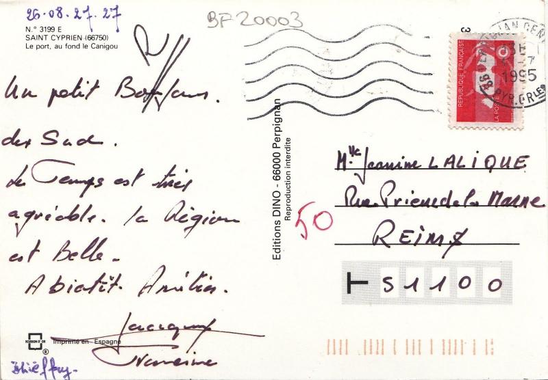 BF20003 saint cyprien le port au fond le canigou ship  france front/back image