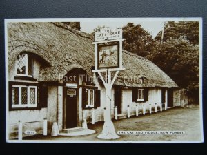 Hampshire NEW FOREST The Cat & Fiddle c1950's RP Postcard by Dearden & Wade