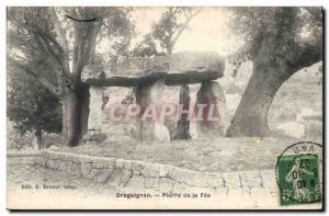 Old Postcard Dolmen Standing Stone Stone of Draguignan fee