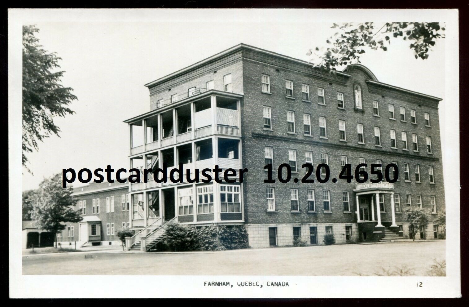 h5067 FARNHAM Quebec 1940s Street View. Real Photo Postcard by Rumsey Canada Quebec