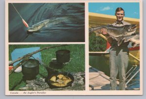 Angler's Paradise, Fishing In Canada, Chrome Multiview Postcard