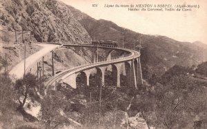 Vintage Postcard Ligne Du Tram De Menton A Sospel Alpes-Marit Viaduc Du Caramel