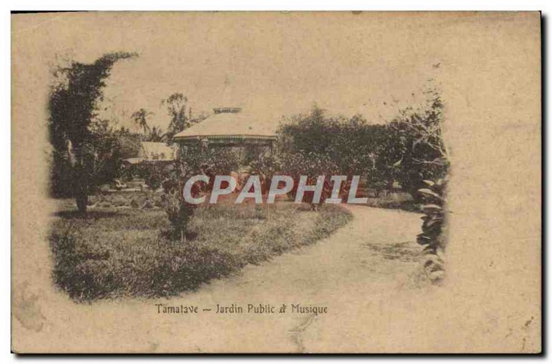 Old Postcard Tamatave Public Garden Music
