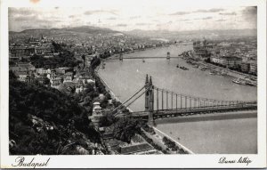 Hungary Budapest Dunai Latkep Vintage Postcard C100