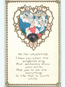 Divided-Back VALENTINE DAY SCENE Great Postcard W7890