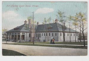 Chicago IL Fort Sheridan Guard House 1900's Colored Psotcard