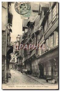 Old Postcard Lisieux Rue aux Fèvres one of the oldest Lisieux