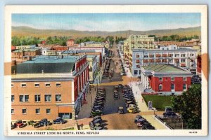 Reno Nevada Postcard Virginia Street Looking North Exterior 1940 Vintage Antique