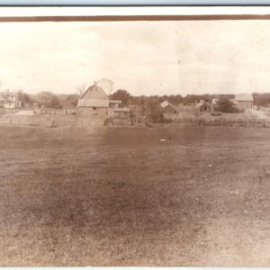 c1910s Beautiful Homestead Birds Eye RPPC House Barn Shed Livestock Photo A133