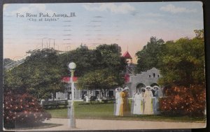 Aurora, IL - Fox River Park - City of Lights - 1915