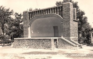 Auburn Nebraska, Stone Band Shell in Legion Park, RPPC Photo, Vintage Postcard