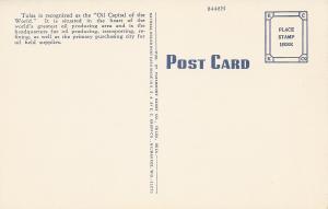 United States Post Office, Tulsa, Oklahoma, Early Linen Postcard, Unused