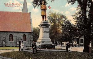 Wilmington Delaware Garfield Monument Street View Antique Postcard K33226