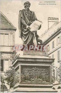 Postcard Old Strasbourg Monument Gutenberg