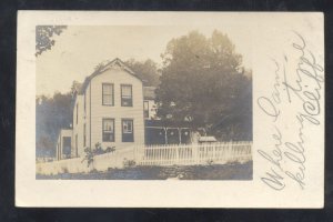 RPPC NEW TRENTON INDIANA RESIDENCE HOUSE 1906 VINTAGE REAL PHOTO POSTCARD