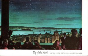 Vtg Top Of The Mark Cocktail Lounge Hotel Mark Hopkins San Francisco CA Postcard