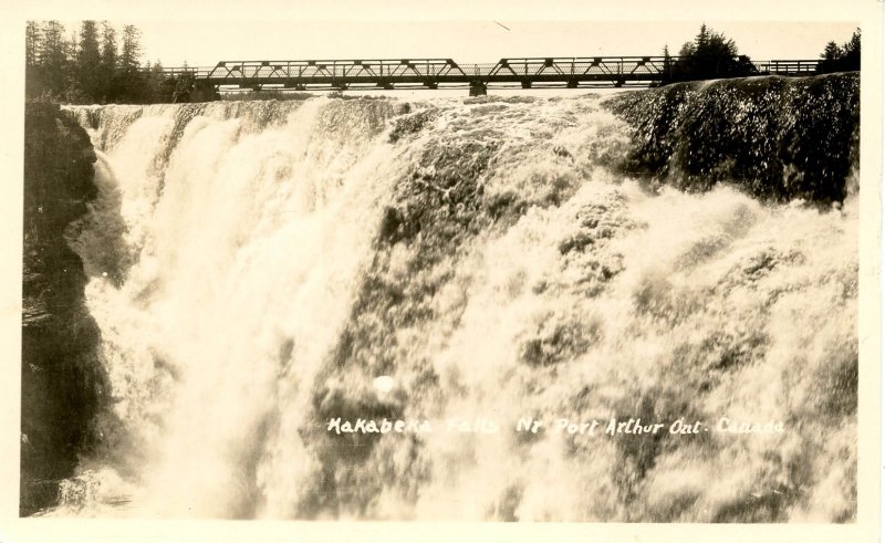 Canada - Ontario, Port Arthur. Kakabeka Falls, Bridge.  RPPC