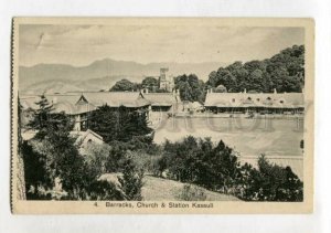 3147313 INDIA KASAULI Church & Station Vintage postcard