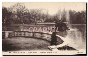 Old Postcard Montelimar new public garden Terrace