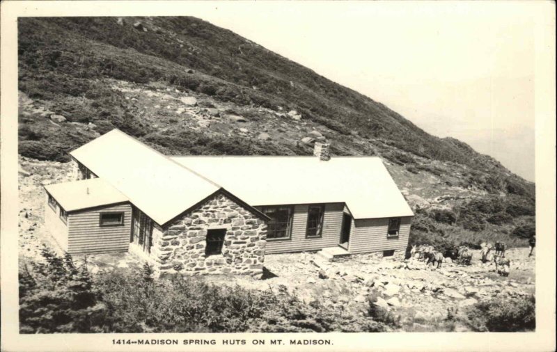 White Mountains NH Shorey 1414 Madison Spring Huts Real Photo Postcard