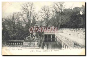 Old Postcard Nimes Jardins De La Fontaire