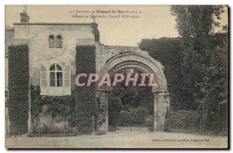 Old Postcard Around Nogent le Roi Abbey of Coulombs Portal