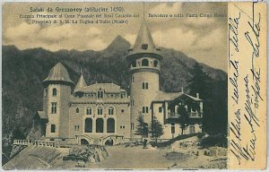 31822 AOSTA vintage postcard - Gressoney: CASTLE OF THE BELVEDERE 1904-