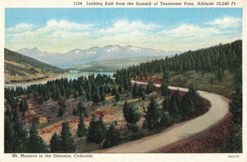 East from Summit of Tennessee Pass Postcard 2R4-328 