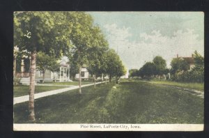 LA PORTE CITY IOWA PINE STREET SCENE VINTAGE POSTCARD LAPORTE CITY IA. 1911