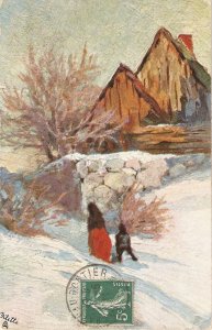 Winter Landscapes Tuck Oilette  Postcard # 9244