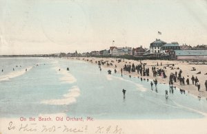 VINTAGE POSTCARD 1906 BEACH SCENE AT OLD ORCHARD MAINE SUPERB CONDITION ANTIQUE