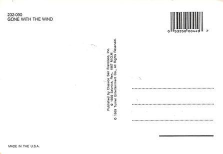 Gone With the Wind Movie Poster Postcard