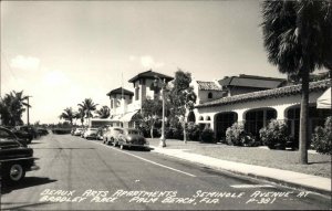 Palm Beach Florida FL Beaux Arts Apartments Seminole Ave Real Photo Postcard