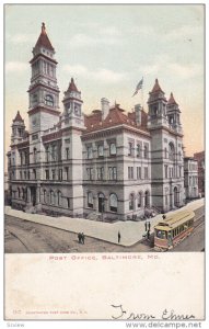 BALTIMORE, Maryland, PU-1906; Post Office, Cable Car