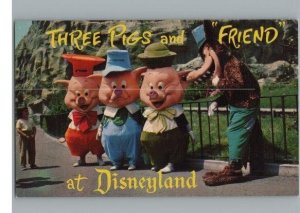Three Pigs and 'Friend' Disneyland CA Big Bad Wolf Unposted 1960s