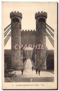 Old Postcard Suspension bridge of the Caille