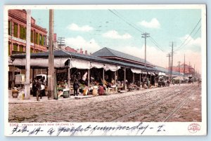 1907 New Orleans Louisiana LA Vintage Postcard French Market Railway Building