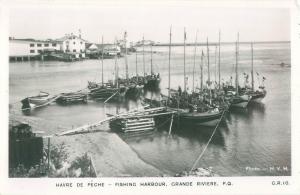 Quebec, Canada Fishing Harbor, Grand Riviere Real Photo Postcard