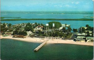 View Overlooking Beach at Rockaway Park Clearwater Beach FL Vintage Postcard T77