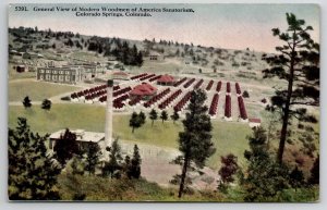 Colorado Springs Gen View Modern Woodman of America Sanitarium Postcard H21