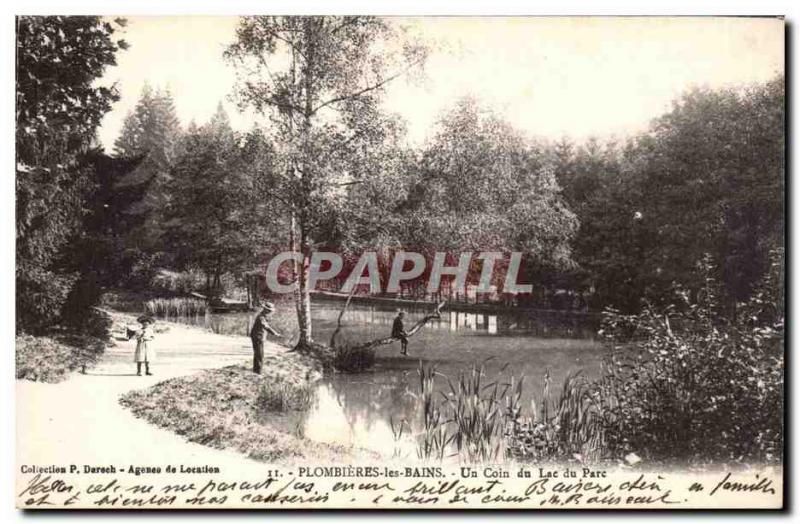 Old Postcard Plombieres les Bains A corner of Lake Park