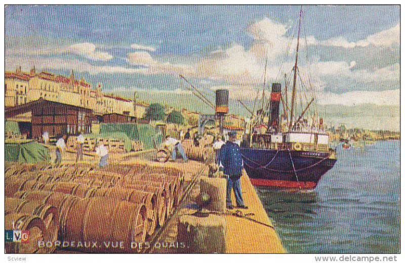 Vue Des Quais, Steamers, Bordeaux, Gironde, France, 00-10s