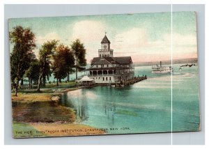 Vintage 1910 Postcard The Pier Chautauqua Institution on Lake New York