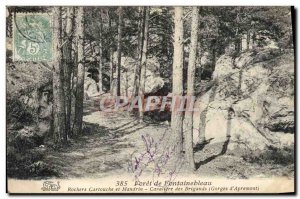 Postcard Old Forest of Fontainebleau Rocks cartridge and chuck Cavaliere robb...