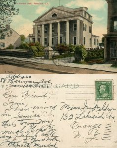 JAMAICA LONG ISLAND N.Y. COLONIAL HALL ANTIQUE POSTCARD