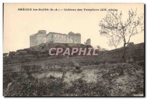 Old Postcard Chateau Templar Greoux les Bains